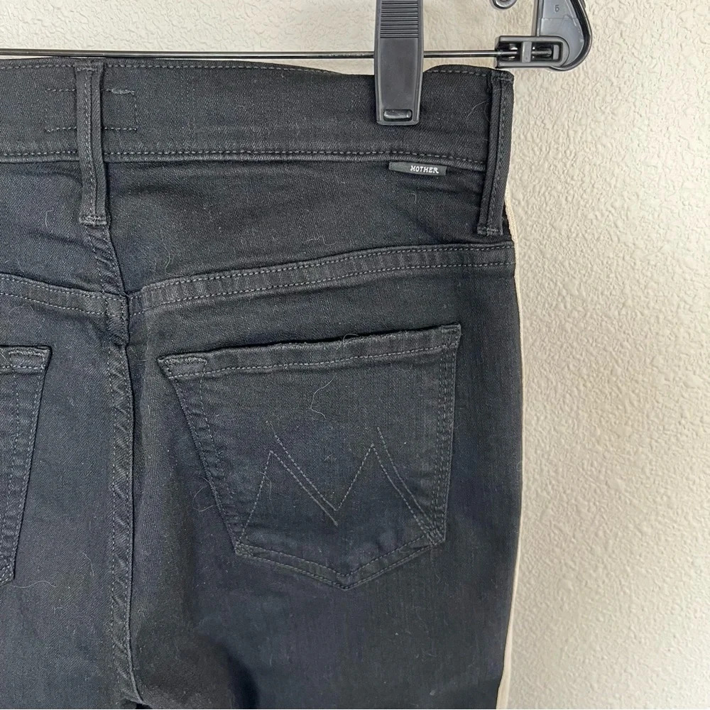MOTHER Denim Insider Crop Step Fray Jeans Guilty Racer Black Casual Women’s 28 - Picture 10 of 14